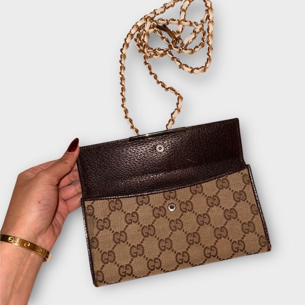 Gucci GG Canvas Wallet w/ Optional Gold + Silver Chain (Authentic, COA Included) - Picture 4 of 15